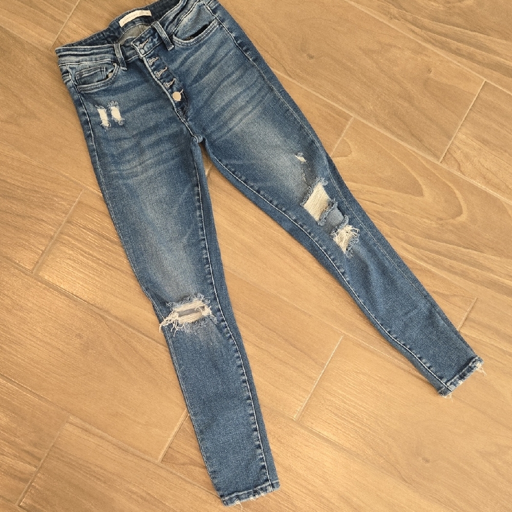 Altar'd State Blue Distressed Skinny Jeans